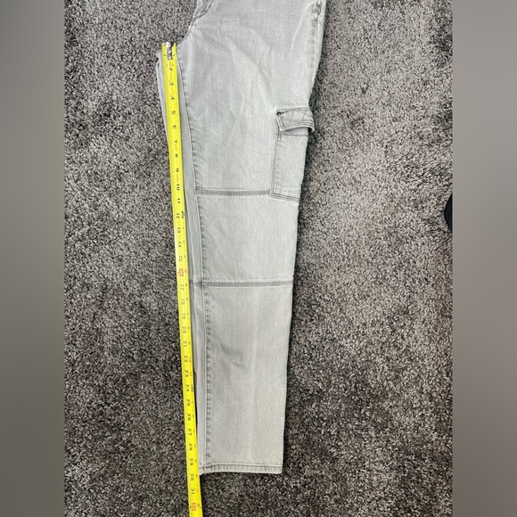 Eddie Bauer Modern slim fit cargo pockets light gray low rise denim jeans size 8 - Picture 10 of 16